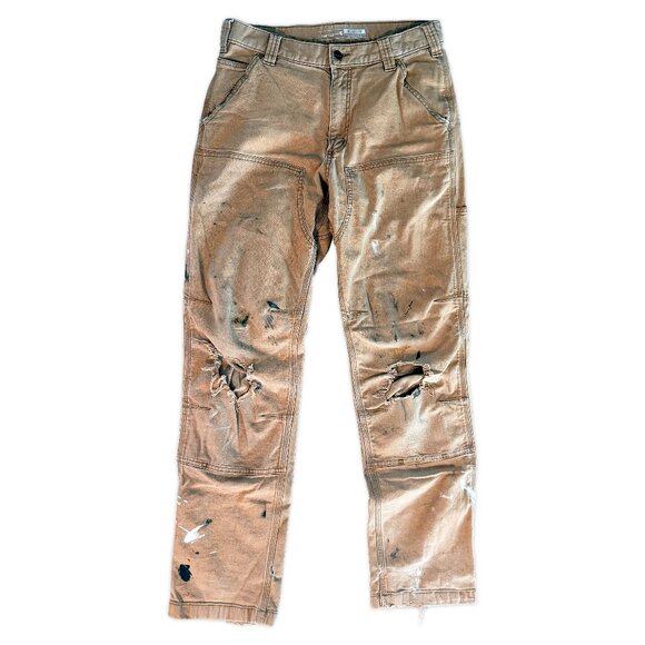 Carhartt Other - Carhartt 31x34 Double Front Rugged Flex Work Pants - Distressed Paint